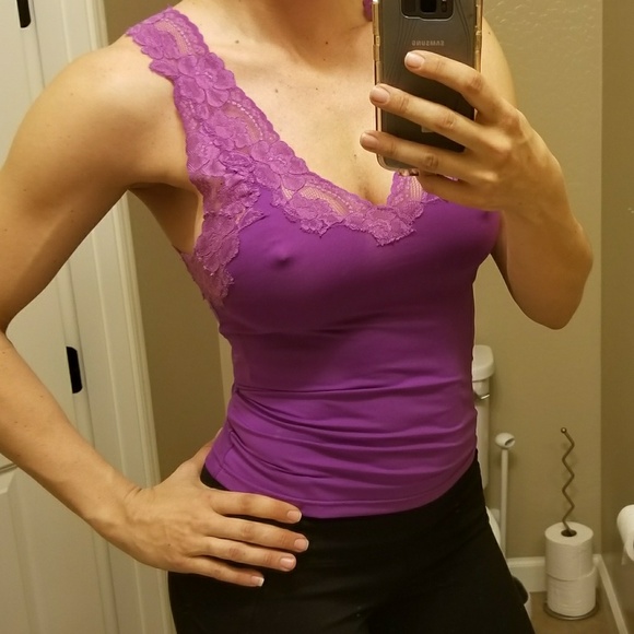 Fredericks of Hollywood Tops - Fredericks of Hollywood Women's Fuschia Lace Tank